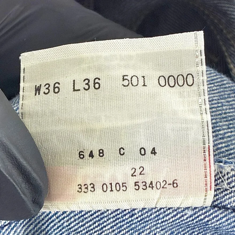 VTG Levis 501 XX Jeans Mens 36x36 (34x34) Faded Whiskered Button Fly Classic